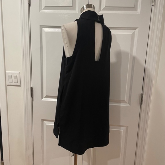 New FREE PEOPLE Mod black crepe a line open back  dress tunic  S - Picture 2 of 5